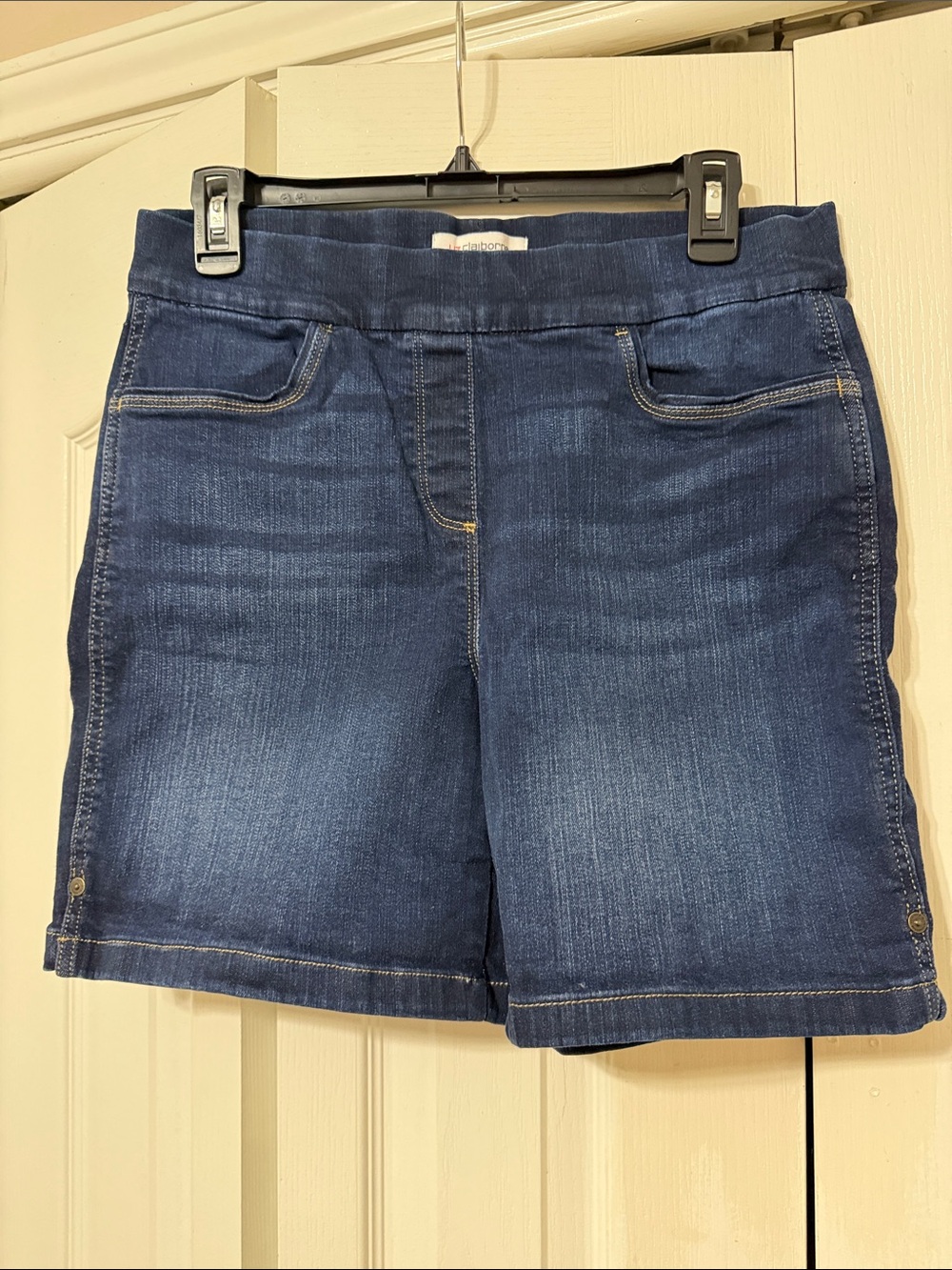 Liz Claiborne Dark Blue Stretch Denim Pull-On Shorts